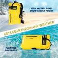 Load image into Gallery viewer, Yellow Backpack on Water, Sand and Snow