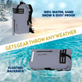 Load image into Gallery viewer, Gray Backpack on Water, Snow and Sand
